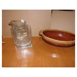 RUBEL OVAL CASSEROLE, WATER PITCHER AND VASE
