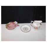 CHUBU CHINA LEAF BOWL AND SMALL PITCHER AND PLATE