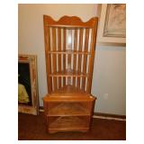 OAK CORNER SHELF UNIT 2 PIECE 30" W X 17" D X 71"