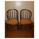 SET OF 2 WOVEN SEAT WOOD CHAIRS, 18WX18DX33H