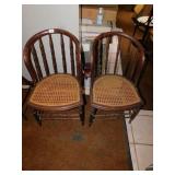 SET OF 2 WOVEN SEAT WOOD CHAIRS, 18WX18DX33H, ONE
