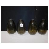 SET OF 4 6.75" GLASS SHADES DRILLED TOP AND
