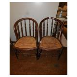 SET OF 2 WOVEN SEAT WOOD CHAIRS, 18WX18DX33H