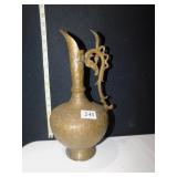 BRASS 13" PITCHER W/ SNAKE HEAD HANDLE