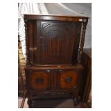 OAK BLIND DOOR CHINA CABINET CARVE DOORS 63.5" H