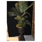 27" H COMPOSITION URN W/ ARTIFICIAL PLANT
