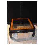 HENREDON GLASS TOP TABLE 39" SQUARE X 16.5" H -