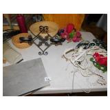 WROUGHT IRON DOUBLE PLANT HOLDER, WRITE UP BOX,