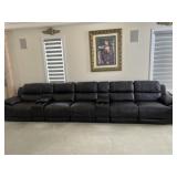 THEATER SOFA - CHOCOLATE BROWN 5 SEATS W/ 2