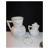 IRONSTONE WASH SET NON FITTING LID W/ CRAZING