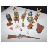 ANRI CARVED GIRL, GROUP OF SMALL FIGURINES,