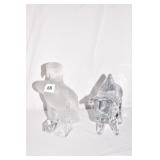 FROSTED CRYSTAL 9" H EAGLE CHIPS ON EYE AND FRONT