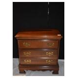 CHERRY TWO DRAWER W/ BRASS HARDWARE 25" H X 24.5"