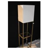 IRON LAMPS - 61.5" H X 14.5" X 12.5" D W/ 2 GLASS