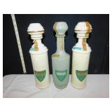 3 OLD FITZGERALD DECANTERS, EMPTY