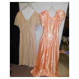 DRESSES PEACH FORMAL AND BEIGE SZ. 9-10