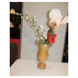 WICKER W/ METAL HANDLE AND SURROUND VASE W/