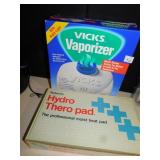 VICKS VAPORIZER, AND HDRO- THERO PAD HEATING PAD