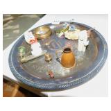 2" FUR MOUSE, MEXICO CARVED FIGURE, MINI GLASS