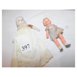 8" AND 4" BISQUE DOLL