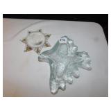 THICK GLASS BIRD 9.5" X 8.5" & STAR PAPER WEIGHT
