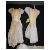 VINTAGE YELLOW AND CREAM EASTER DRESS, SMALL