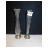 STERLING WEIGHTED DUCHIN 9.5" H BUD VASES