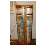 OAK CORNER CURIO CABINET CURVED FRONT - GALLAERY