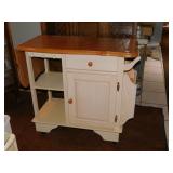 DROPSIDE SERVING CAR CREAM/NATURAL WOOD FINISH