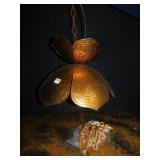 TIN HANGING LIGHT FIXTURE 13" H X 19" D PLUS