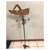 COPPER GRASSHOPPER WEATHERVANE ON STAND