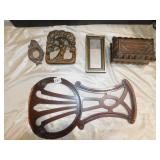 ANTIQUE CHAIR PIECE FOR REPAIR, WOOD BOX, SMALL