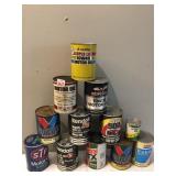 ASSORTED OIL CANS CARDBOARD EMPTY