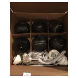 NEW SMOKED PATIO LIGHTS SET OF 6 IN BOX