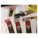 SHELF BRACKETS, EDGER BLADES NEW, ETC.