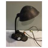 IRON GOOSE NECK DESK LAMP W/ PEN HOLDERS