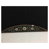 WOOD BOARD W/ PAINTED FLOWERS CHICAGO CREEK HAND