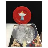 MURANO GLASS PLATE AND MIKASL PLATE