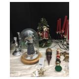 GLASS DOME SANTA UNDER GLASS DOME, ETC