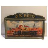 J.K. REED WOOD RAISED TRAIN 23" X 16"
