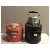 THERM A JUG AND BLACK JUG W/ WOOD HANDLE