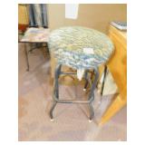LEOPARD PRINT COVERED STOOL, 30"
