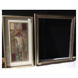 FRAMES 27.5 X 23.5 & FLOWER PRINT 14" X 27"