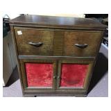 SILVERTONE RECORD PLAYER WITH VELVET FRONT