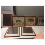 THREE NEEDLE WORK FRAMED PIG, ETC. 3 DECLARATION