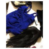 NEW SZ. 20 BATHING SUIT, WIG, ETC.