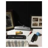 BASKET W/ CLOTH LINING OFFICE SUPPLIES, HOLE