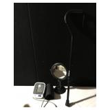 MAKE UP MIRROR, BLOOD PRESSURE MACHINE, CANE