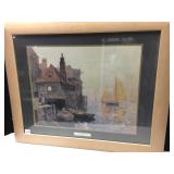BY THE QUAY SIDE BY HASELHUST, 33X28, FRAMED AND