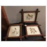 SET OF 3 VICTORIAN WALNUT PICTURE FRAMES WITH
